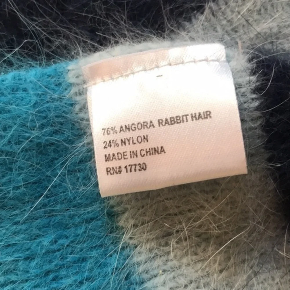 Angora Scarf, Multicolor, Soft and Cozy 61x6 inches